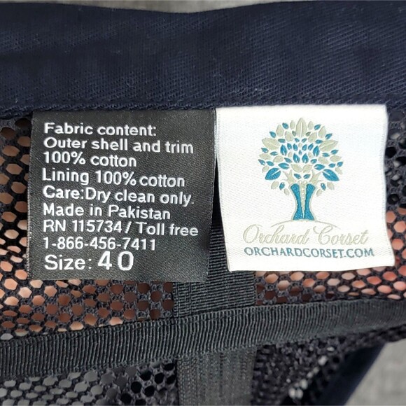 Orchard Corset 40 Black Sport Mesh Romantic Curve Waspi Underbust Steel Boned - Picture 6 of 6